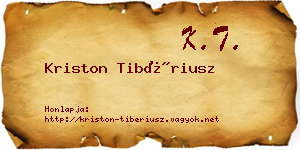 Kriston Tibériusz névjegykártya